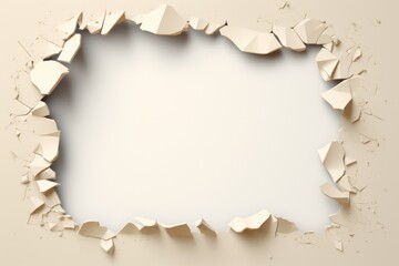 A simple image of a hole in a wall against a white background. Can be used to represent concepts such as destruction, renovation, or a blank canvas.