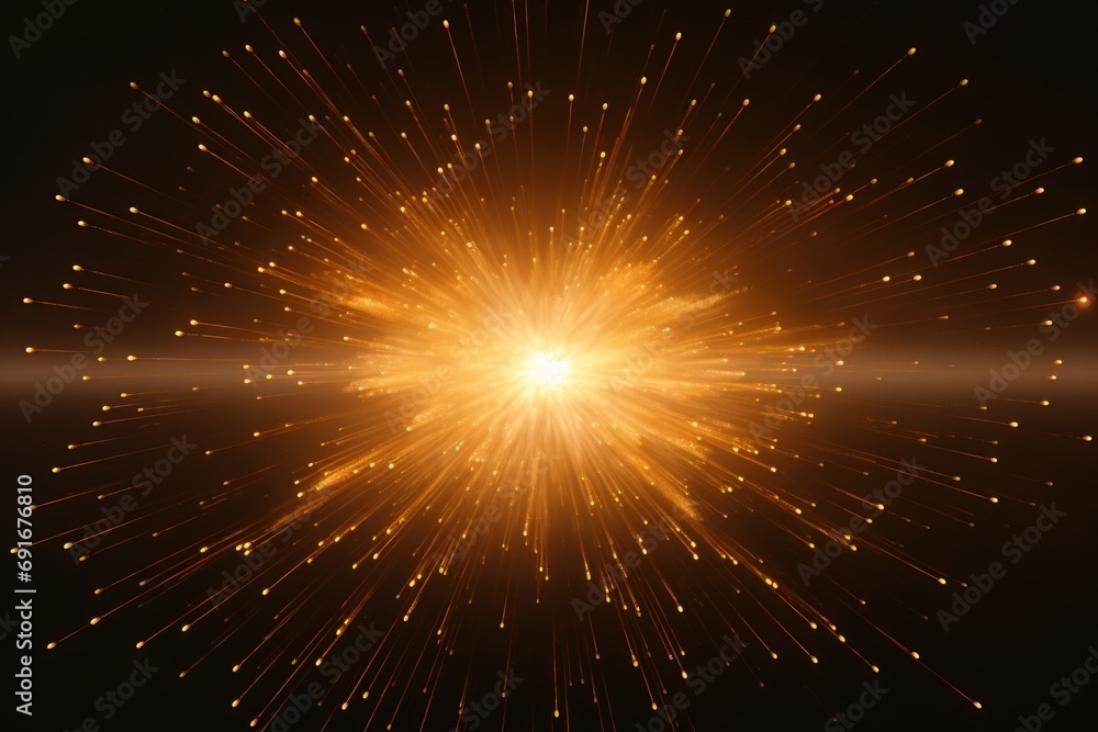 Poster a bright light shining on a black background. can be used for various design projects