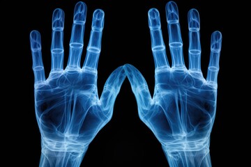 A pair of hands with x-rays. Ideal for medical presentations and publications