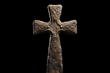A cross is depicted against a black background. This image can be used for various purposes