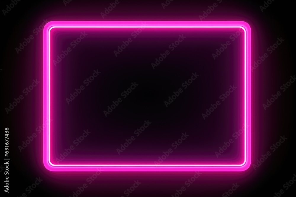 Poster A purple neon frame on a black background. Perfect for adding a modern touch to any design project