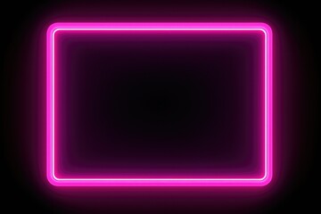 A purple neon frame on a black background. Perfect for adding a modern touch to any design project