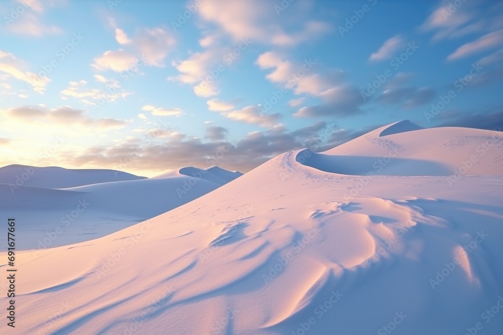Aufkleber a picturesque snow covered mountain with clouds in the sky. ideal for travel and nature-themed proje