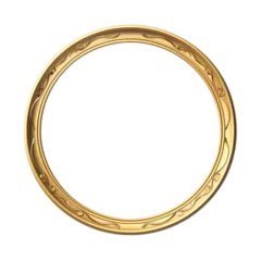 Fotobehang Golden round frame isolated on transparent background © Derby