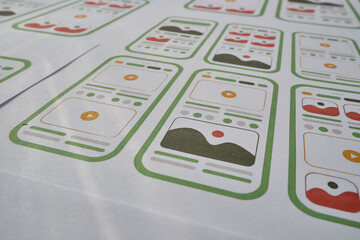 UX mobile application wireframe. Sketch, prototype, framework, layout future app design project....