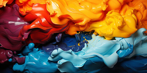 Vibrant Paint Splashes - 691678241