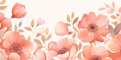 Pastel natural pattern colored in peach fuzz color of the year - obrazy, fototapety, plakaty