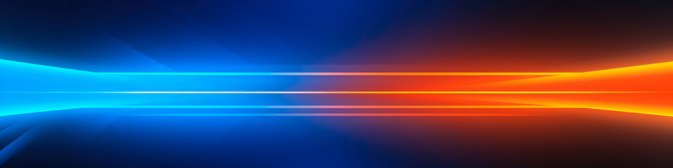 Abstract Banner blue and orange background with some smooth lines and highlights.