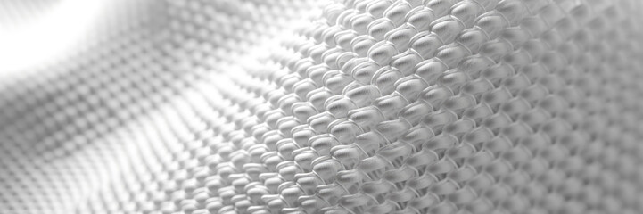 White textile fabric, closeup detail to structure - future clothing materials concept. Generative AI