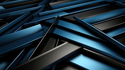 Abstract futuristic 3d background with black and blue color. Robotic gaming background concept