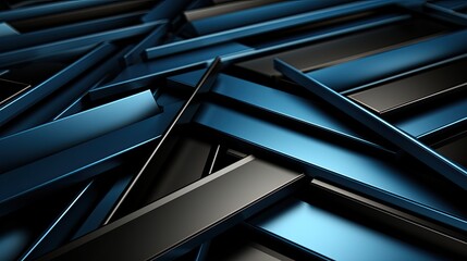 Obraz premium Abstract futuristic 3d background with black and blue color. Robotic gaming background concept