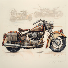 vintage motorcycle on grunge background