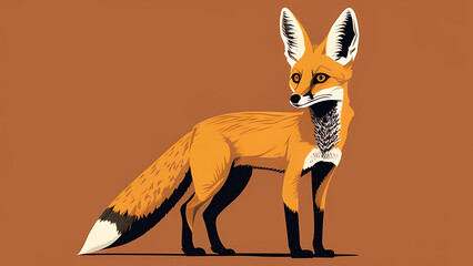 "Image of a fox, illustration of an animal."