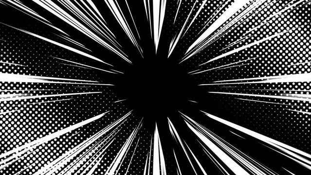 Cartoon background with stripes black and white colors, anime background, anime speedline