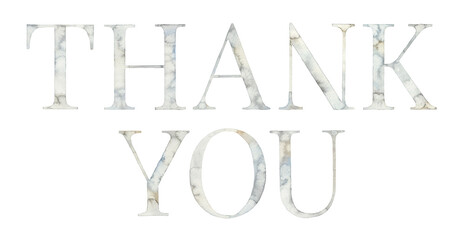 Watercolor hand drawn lettering. Handwritten message. Thank You. Isolated. Lettering handwritten. Can be used as a print on t-shirts and bags, for cards, banner or poster. Background.