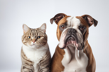 bulldog and cat