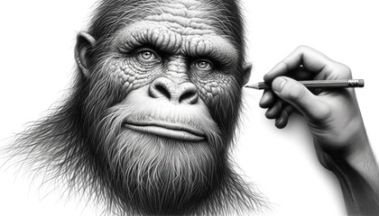 Hand Drawing a Detailed Gorilla Portrait
