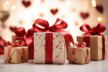 Amour et Passion: Cadeaux de la Saint-Valentin  - obrazy, fototapety, plakaty