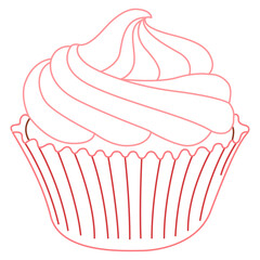 Cupcake flat icon. 
Delicious cupcake and vector sprinkle muffin isolated on white background.