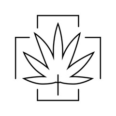 medicicne cannabis line icon vector. medicicne cannabis sign. isolated contour symbol black illustration