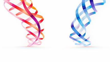 World Rare Disease Day. Ribbons in blue and pink shades