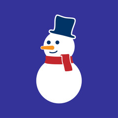 Cheerful snowman. New Year's and Christmas. Snow