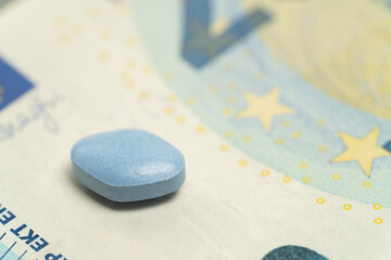Erectile dysfunction pill over EU Currency. 
Men's health and sexual problems. 
Male strength and...