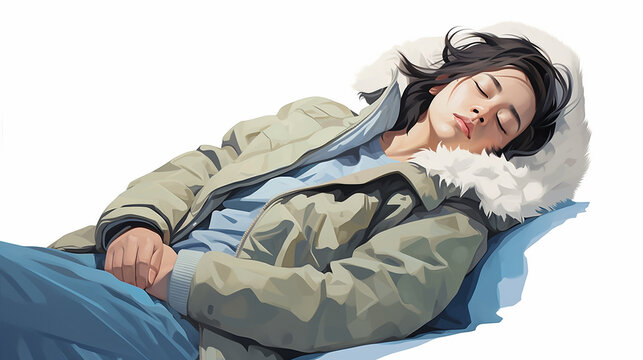 Public Sleep Day on white illustrations. National Public Sleeping Day