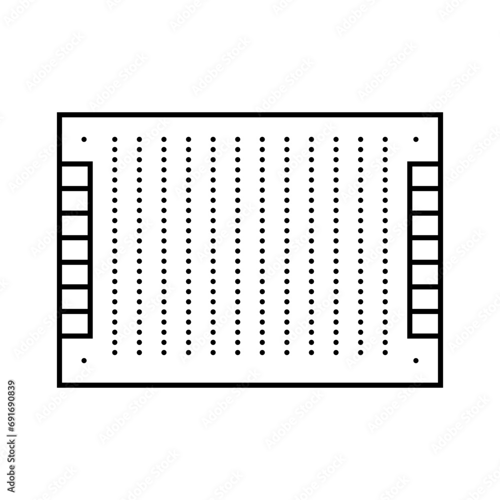 Poster pcb board electronic component line icon vector. pcb board electronic component sign. isolated conto