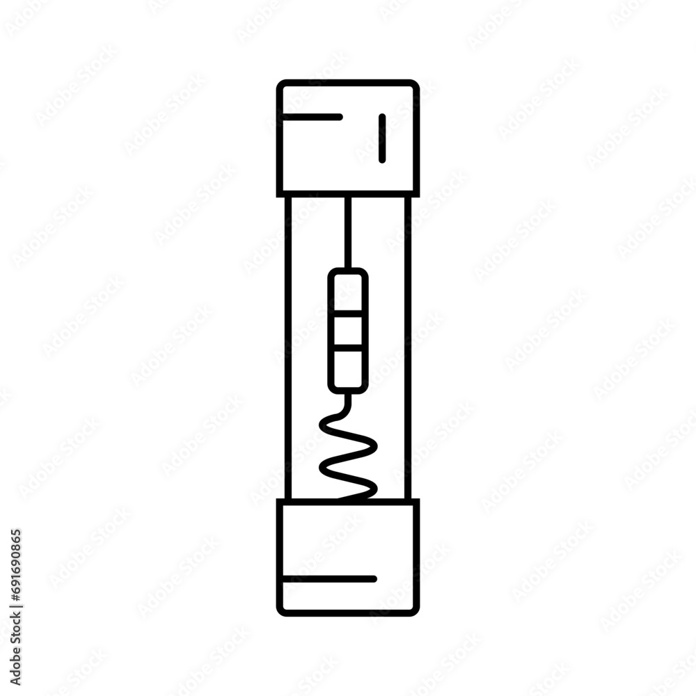 Poster fuse electronic component line icon vector. fuse electronic component sign. isolated contour symbol 