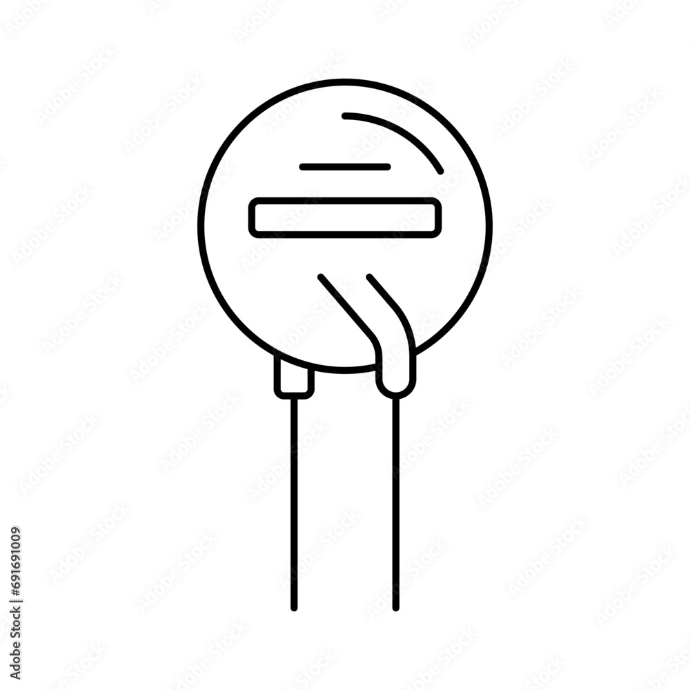 Poster varistor electronic component line icon vector. varistor electronic component sign. isolated contour