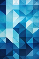 Geometric shapes layered in azure hues background