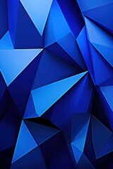 Abstract origami-inspired design using cobalt shades background