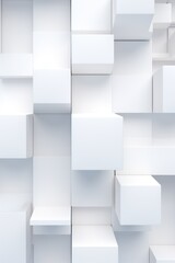Minimalistic white squares arranged asymmetrically background