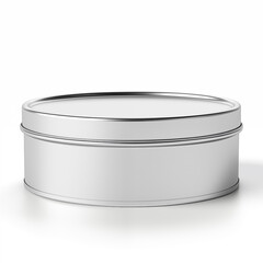 Round tin box. Metal box for various purposes. Isolate on a white back.
