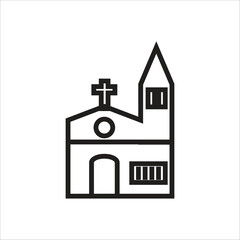 Fototapeta premium church vector icoon line template