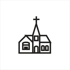 church vector icoon line template