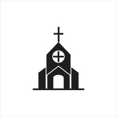 church vector icoon line template