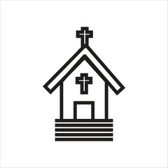 church vector icoon line template