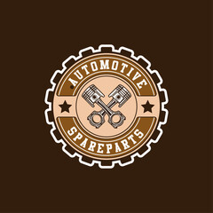 Retro Automotive Logo Piston Sparepart