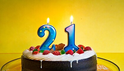 Number 21 Birthday cake. Twenty one number Birthday cake	
