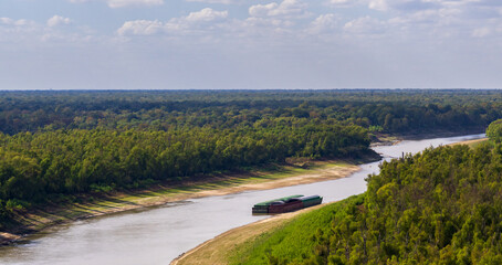 Yazoo river at low water by the Vicksburg National Military Park in Mississippi - obrazy, fototapety, plakaty