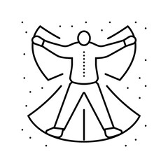 snow angel winter season line icon vector. snow angel winter season sign. isolated contour symbol black illustration