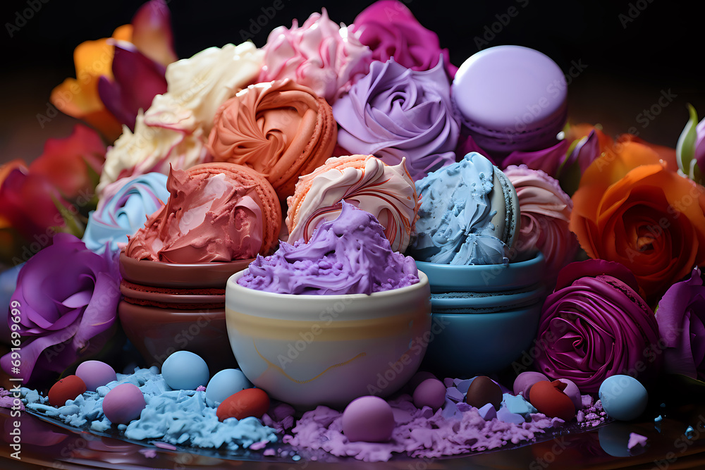 Poster abstract background from waves of multi-colored plasticine, a bright colored background for a web pa