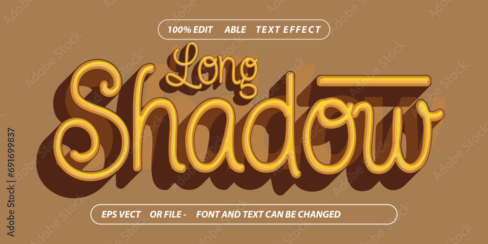 Poster old long shadow simple editable text effect