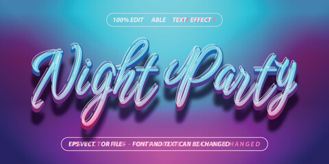 modern night party simple editable text effect