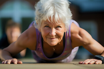Fototapeta na wymiar Senior Woman Power: Fitness at Any Age