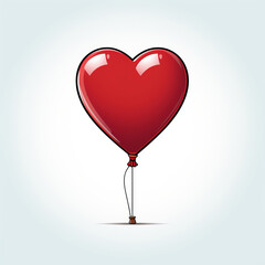 Red heart-shaped ball on a light background	