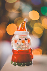 snowman with christmas tree