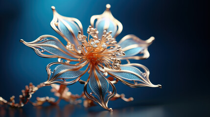 Flower made of gold and enamel
